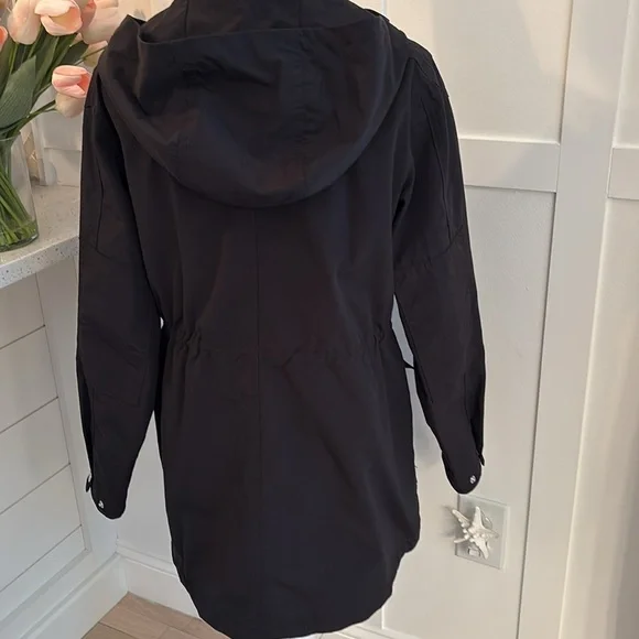J Crew black raincoat with hood - Picture 5 of 12
